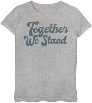 Licensed Character Girls 7-16 Fifth Sun Together Stand Graphic Tee, Girl's, Size: Small, Grey