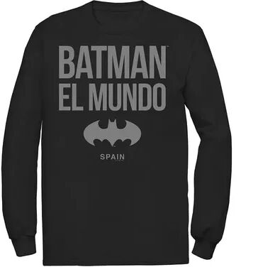 Licensed Character Men's Batman: El Mundo Spain Icon Logo Tee, Size: Medium, Black