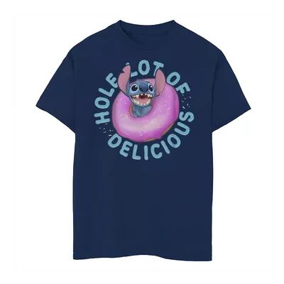 Licensed Character Disney Lilo & Stitch Boys 8-20 Hole Lot Of Delicious Donut Portrait Tee, Boy's, Size: XS, Blue