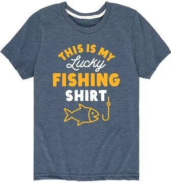 Licensed Character Boys 8-20 This Is My Lucky Fishing Shirt Tee, Boy's, Size: XL, Med Blue