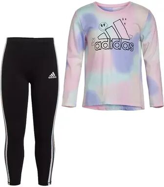 adidas Girls 4-6x adidas Long-Sleeve Swing Tee & Leggings Set, Girl's, Size: 5, Light Pink