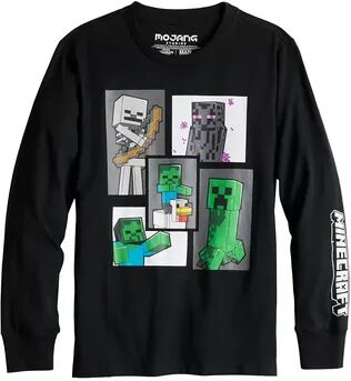 Licensed Character Boys 8-20 Minecraft Creepers Video Game Long Sleeve Graphic Tee, Boy's, Size: Medium, Black