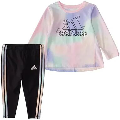 adidas Baby Girl adidas Long Sleeve Gradient Graphic Swing Tee & Leggings Set, Infant Girl's, Size: 12 Months, Light Pink