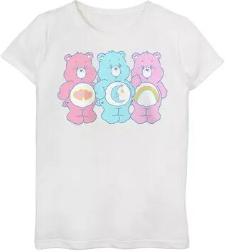 Licensed Character Girls 7-16 Care Bears Cheer Bear Bedtime Bear Love A Lot Bear Graphic Tee, Girl's, Size: Large, White