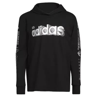 adidas Boys 8-20 adidas Exit Game On Hooded Tee, Boy's, Size: Large, Grey