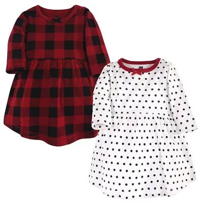 Hudson Baby Infant and Toddler Girl Long-Sleeve Cotton Dresses 2pk, Classic Holiday, Toddler Girl's, Size: 4T, Brt Red