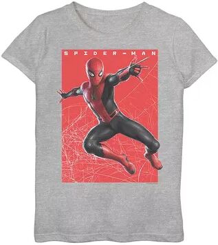 Licensed Character Girls 7-16 Marvel Spider-Man Far From Home Webbed Swing Poster Tee, Girl's, Size: Large, Grey