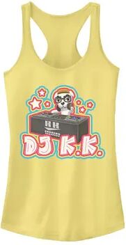 Licensed Character Juniors' Animal Crossing DJ K.K. Graphic Tank, Girl's, Size: XXL, Yellow