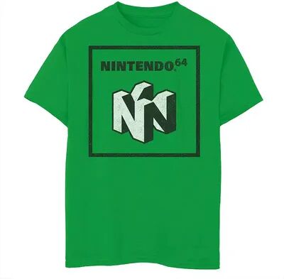 Licensed Character Boys 8-20 Nintendo 64 Logo Black & White Element Tee, Boy's, Size: Medium, Green