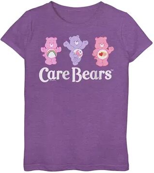 Licensed Character Girls 7-16 Care Bears Best Bears Cheer Bear Bedtime Bear Love A Lot Bear Graphic Tee, Girl's, Size: Large, Purple