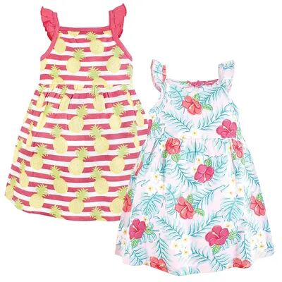 Hudson Baby Infant and Toddler Girl Cotton Dresses, Tropical Floral, Toddler Girl's, Size: 18-24MONTH, Med Pink