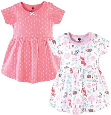 Hudson Baby Infant and Toddler Girl Cotton Short-Sleeve Dresses 2pk, Woodland Fox, Toddler Girl's, Size: 9-12Months, Med Pink