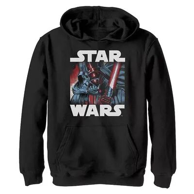 Licensed Character Boys 8-20 Star Wars Darth Vader Saber Up Close and Personal Graphic Hoodie, Boy's, Size: XL, Black