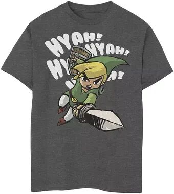 Licensed Character Boys 8-20 Nintendo Legend of Zelda Hyah! Link Sword Swing Graphic Tee, Boy's, Size: Small, Grey