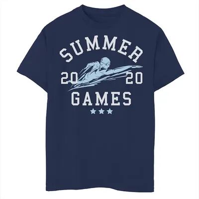 Sun Boys 8-20 Fifth Sun Summer 2020 Games Swimmers Graphic Tee, Boy's, Size: Large, Blue