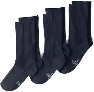 Lands' End Kids Lands' End 3 Pack Basic Cotton Crew Socks, Boy's, Size: Medium, Blue