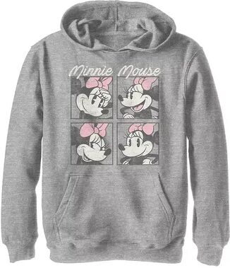 Licensed Character Disney's Mickey & Friends Boys 8-20 Minnie Mouse Vintage Box Up Graphic Hoodie, Boy's, Size: Small, Grey