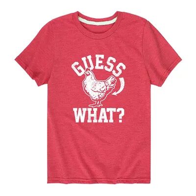 Licensed Character Boys 8-20 Guess What Chicken Butt Graphic Tee, Boy's, Size: Small, Red