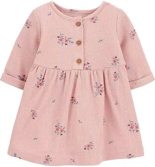 Carter's Baby Girl Carter's Floral Thermal Dress & Diaper Cover Set, Infant Girl's, Size: 12 Months, Pink