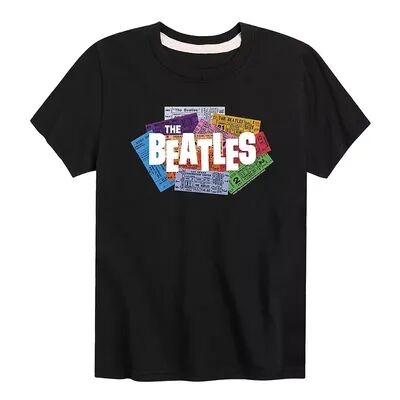 Licensed Character Boys 8-20 The Beatles Tickets Graphic Tee, Boy's, Size: Large, Black