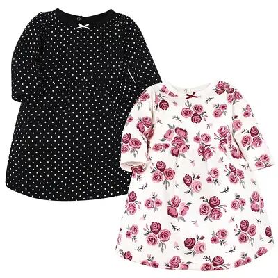Hudson Baby Infant and Toddler Girl Cotton Dresses, Burgundy Rose, Toddler Girl's, Size: 4T, Grey