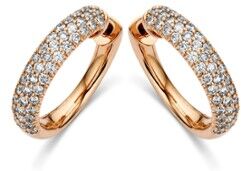 Diamond Point Ohrringe in Roségold mit 1,28 ct Diamanten Caviar Roségold