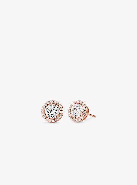 Michael Kors MK Precious Metal-Plated Sterling Silver Pavé Studs - Rose Gold