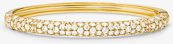 Michael Kors MK Precious Metal-Plated Sterling Silver Pavé Bangle - Gold