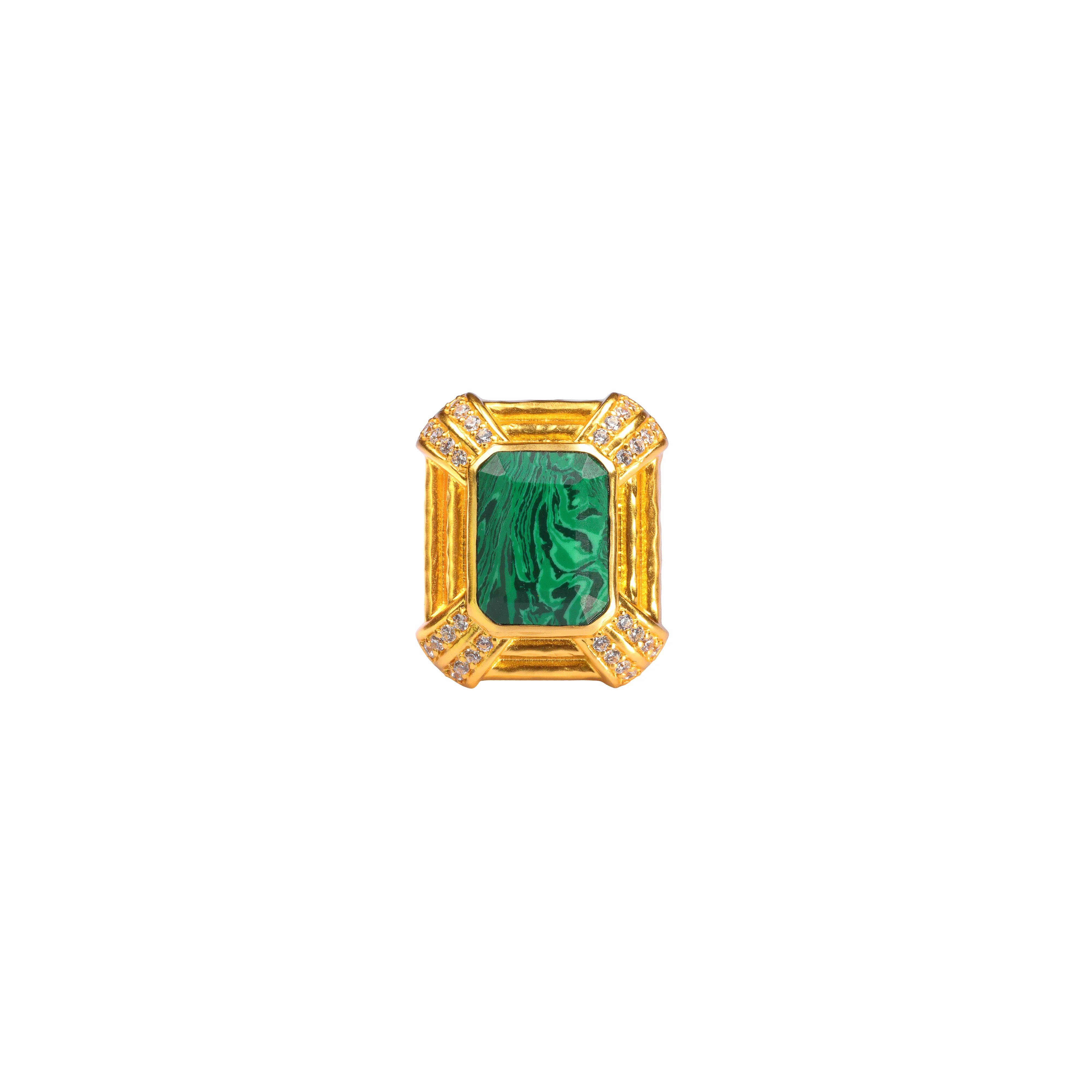 Camilla eBoutique Malachite Jennifer Ring, S  - Size: S