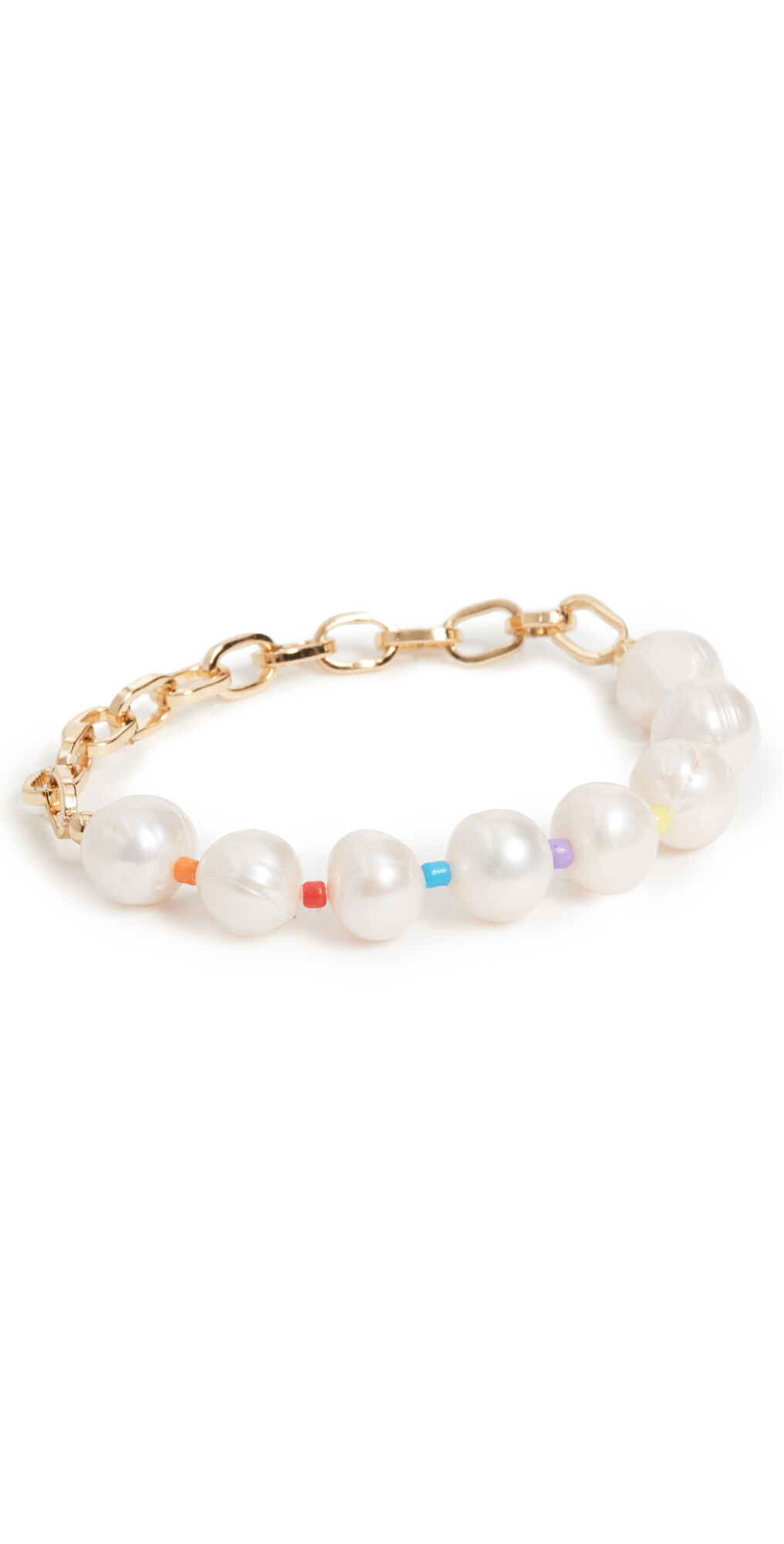 Adina's Jewels Multi Color Pearl X Link Bracelet Multi-Color One Size  Multi-Color  size:One Size