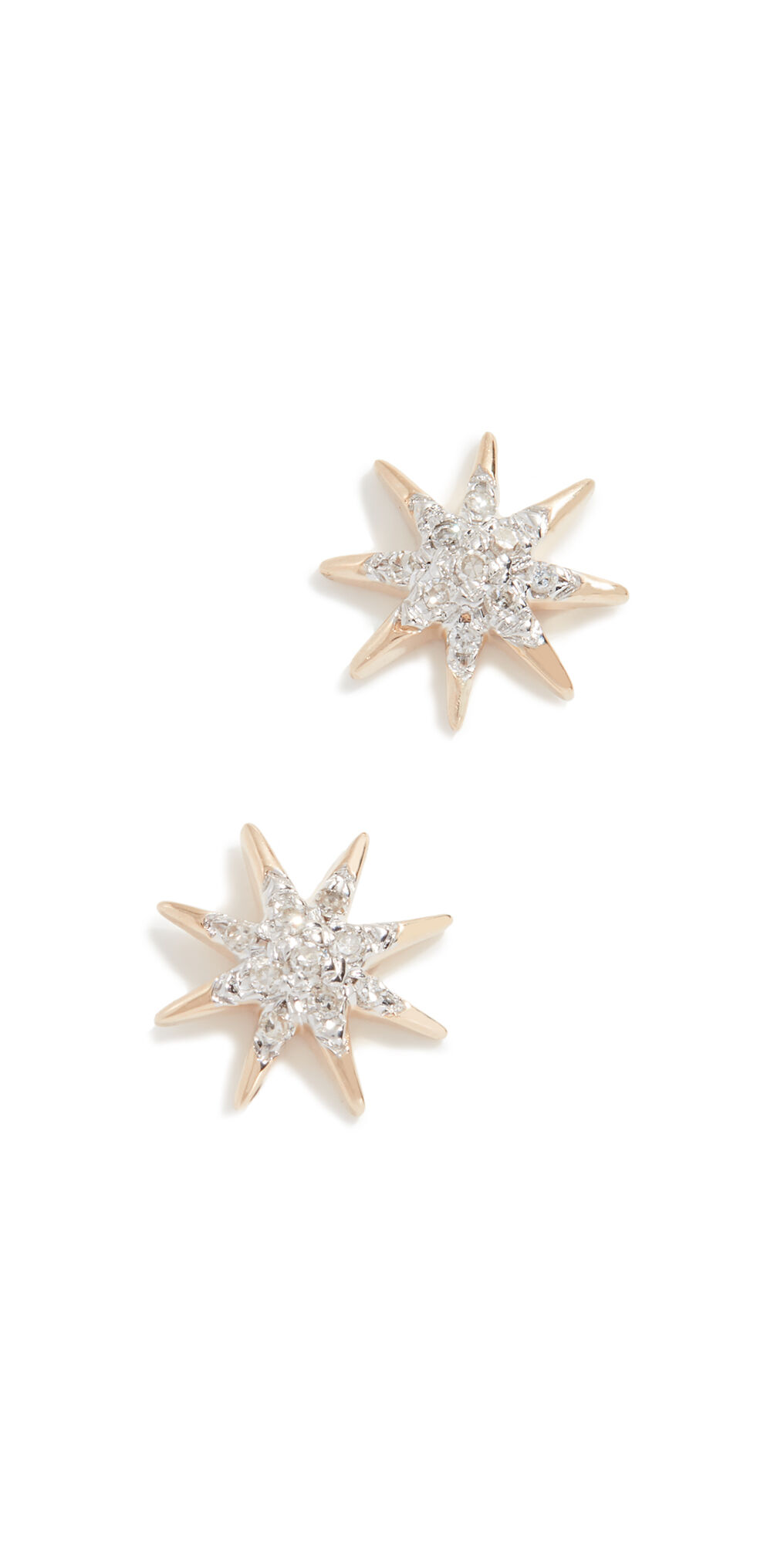 Adina Reyter 14k Gold Solid Pave Starburst Earrings Gold One Size  Gold  size:One Size