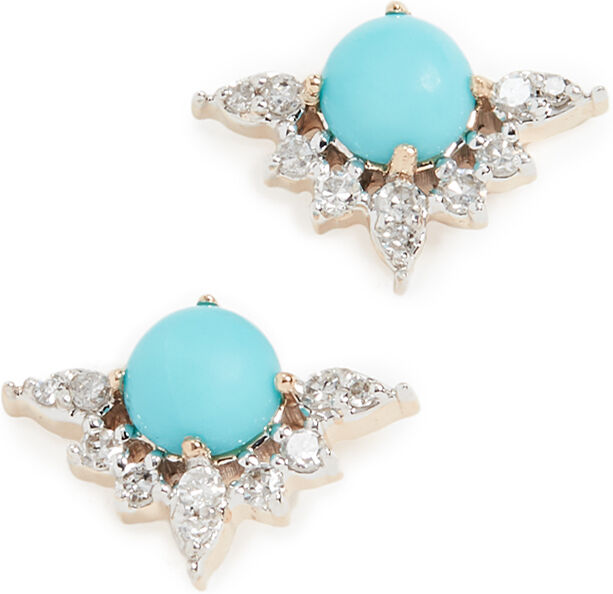 Adina Reyter 14k Turquoise + Marquise Diamond Post Earrings Yellow Gold One Size  Yellow Gold  size:One Size