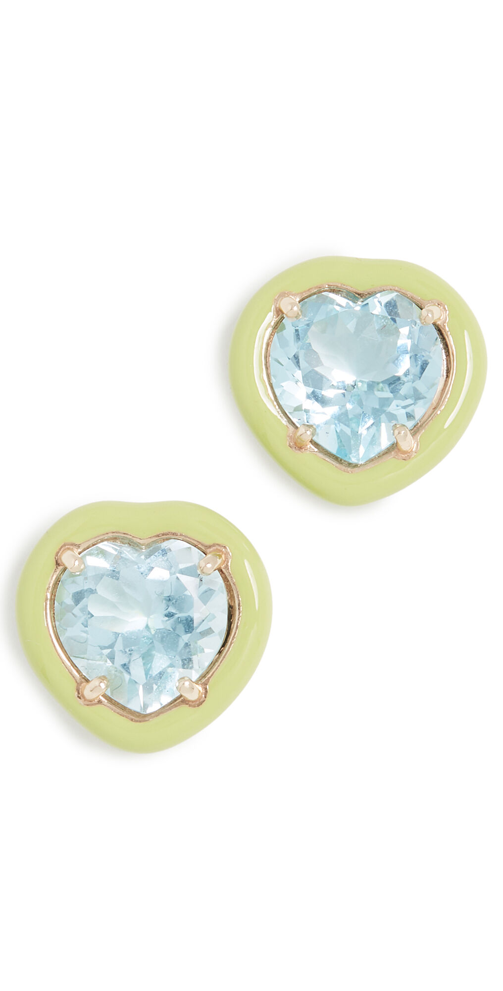 Bea Bongiasca Candy Heart Earrings Green/Topaz One Size  Green/Topaz  size:One Size