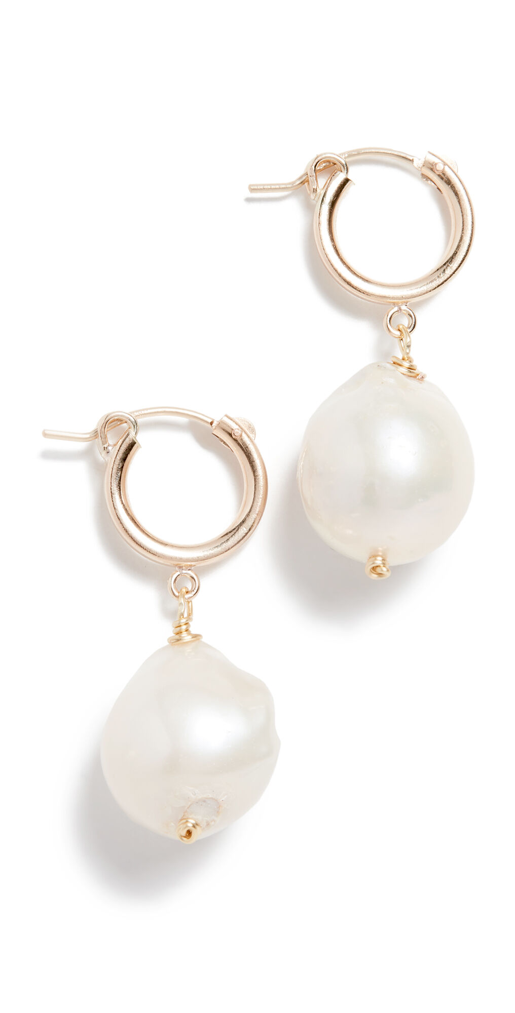 Brinker & Eliza Back To Basics Huggie Earrings Gold/Pearl One Size  Gold/Pearl  size:One Size