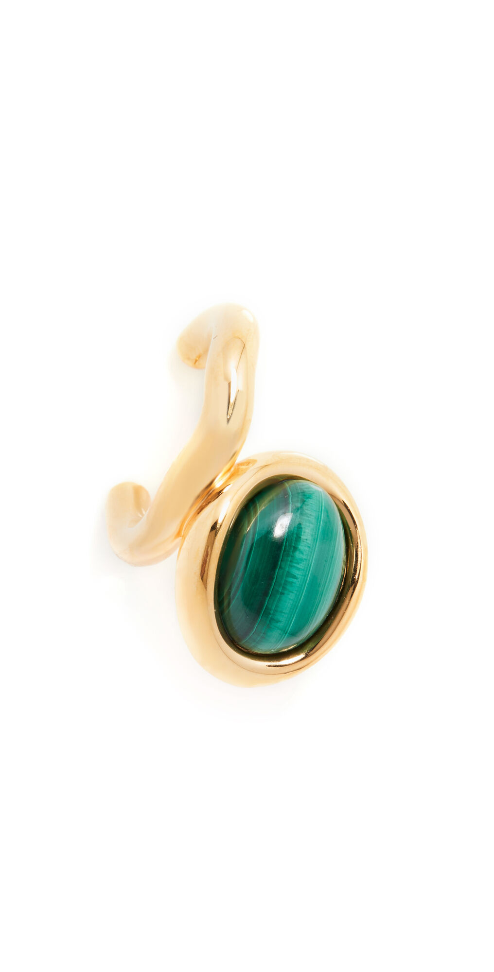 Charlotte Chesnais Boucle D'oreille Neo Turtle Earring Vermeil/Malachite One Size  Vermeil/Malachite  size:One Size