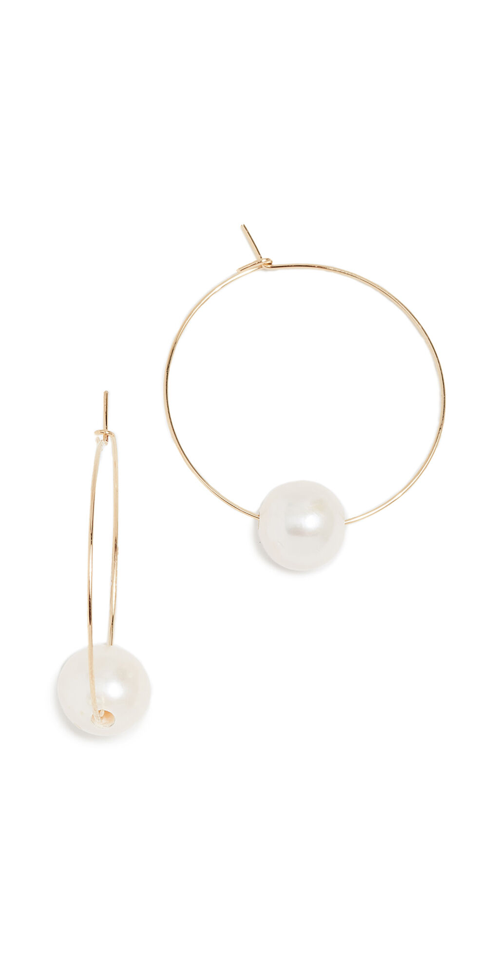 Cloverpost Freshwater Cultured Pearl Around Hoop Earrings Yellow Gold One Size  Yellow Gold  size:One Size