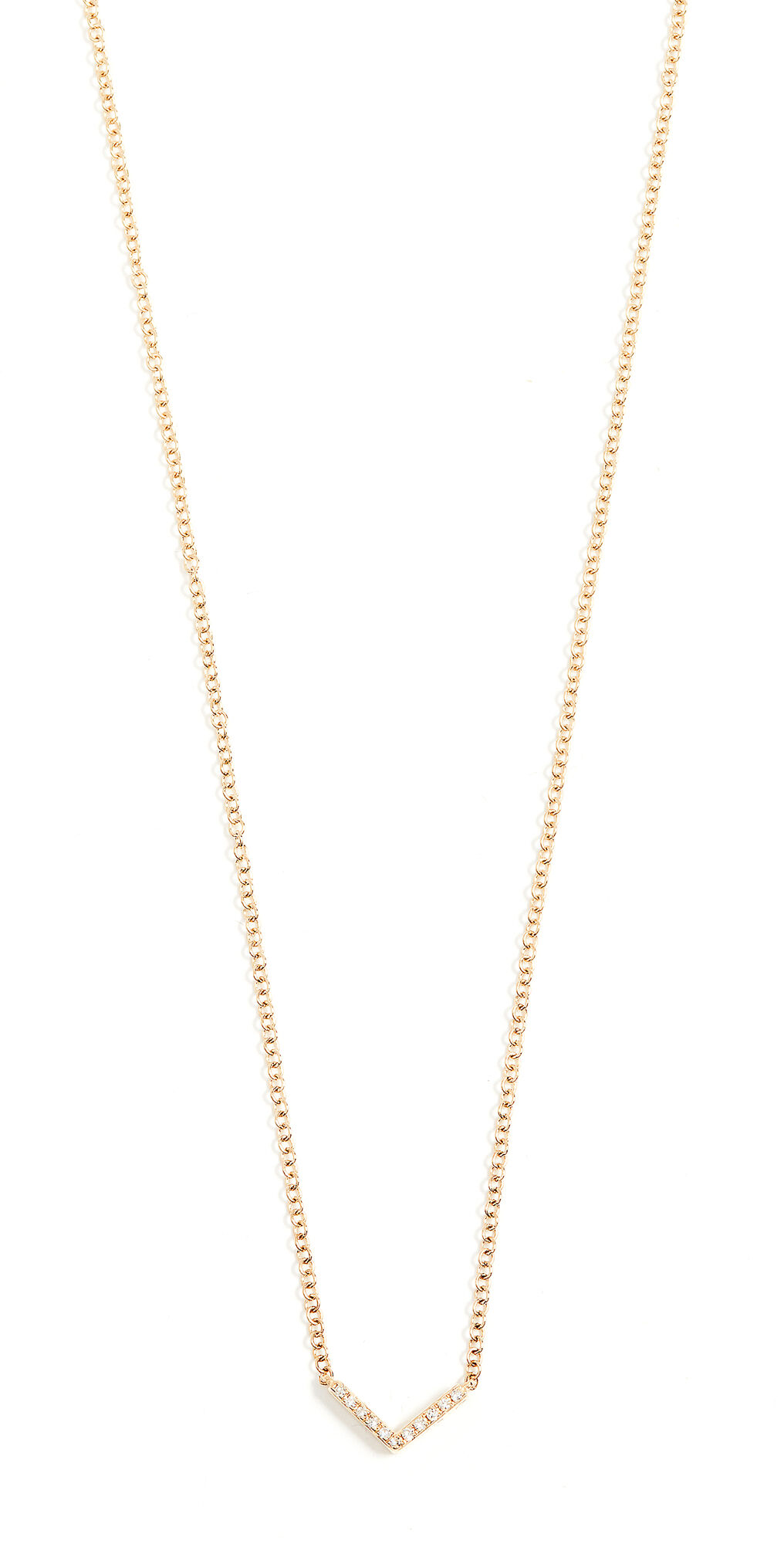 EF Collection 14k Gold Diamond Mini Chevron Necklace Gold/Diamond One Size  Gold/Diamond  size:One Size