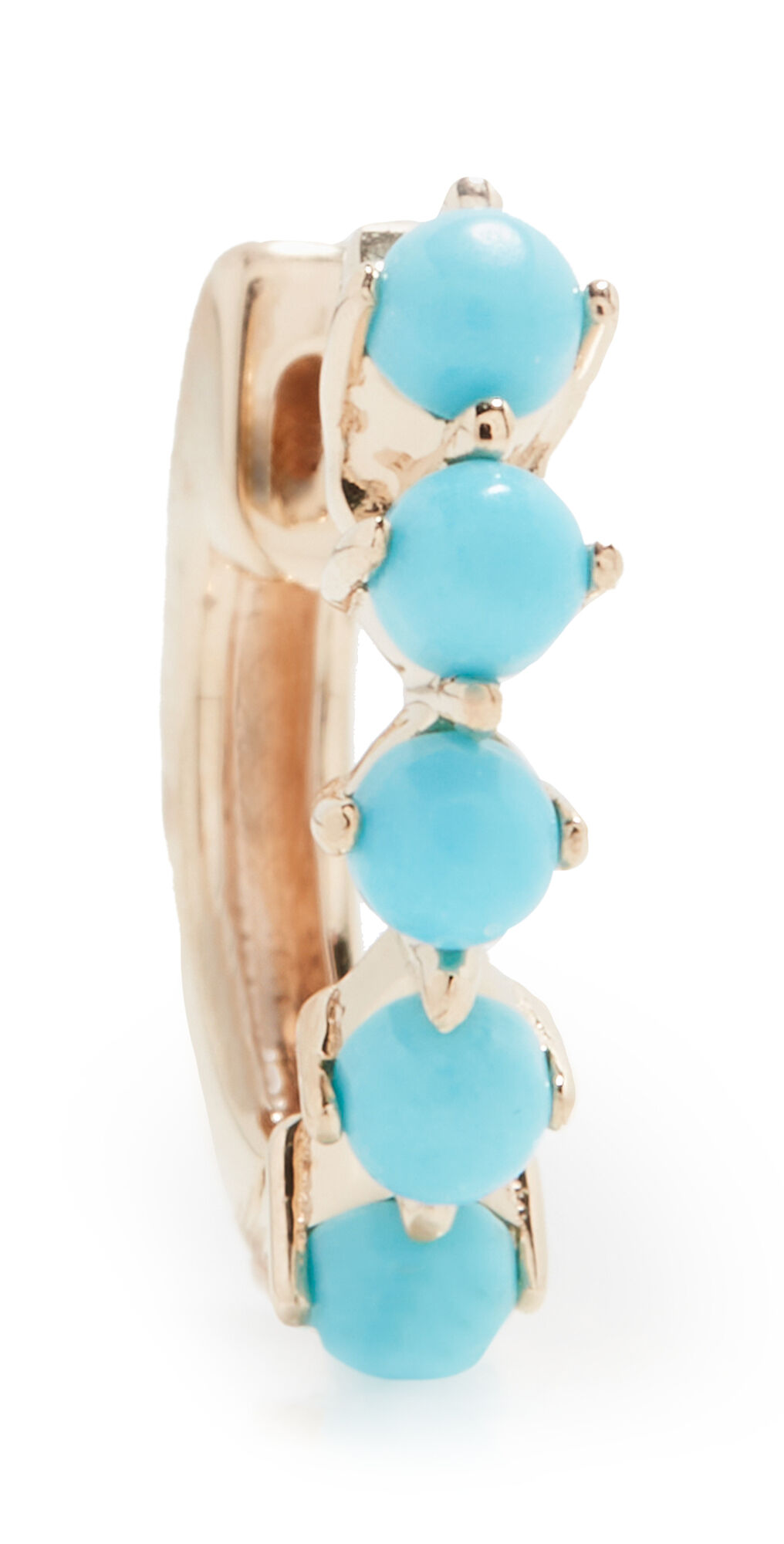 EF Collection Sloane Turquoise Mini Huggie Earring Gold One Size  Gold  size:One Size