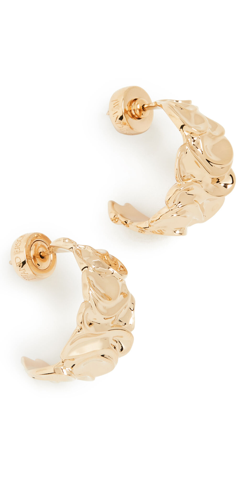 JW Anderson Textured Mini Hoop Earrings Gold One Size  Gold  size:One Size