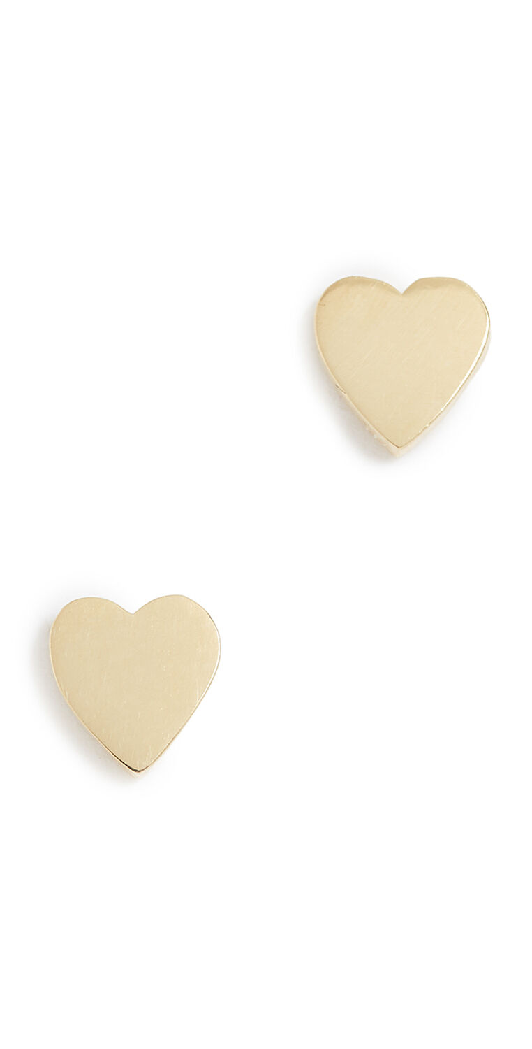 Jennifer Meyer Jewelry 18k Gold Heart Stud Earrings Gold One Size  Gold  size:One Size