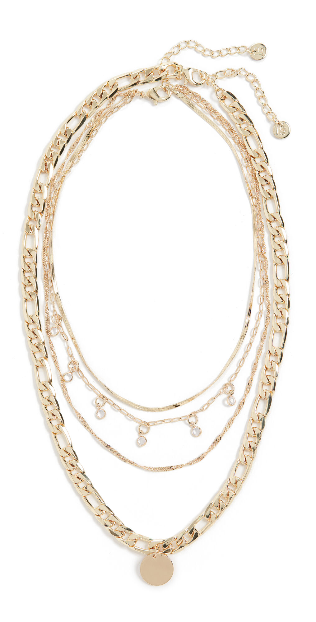 Jules Smith Layered Disc And Crystal Necklace Gold One Size  Gold  size:One Size
