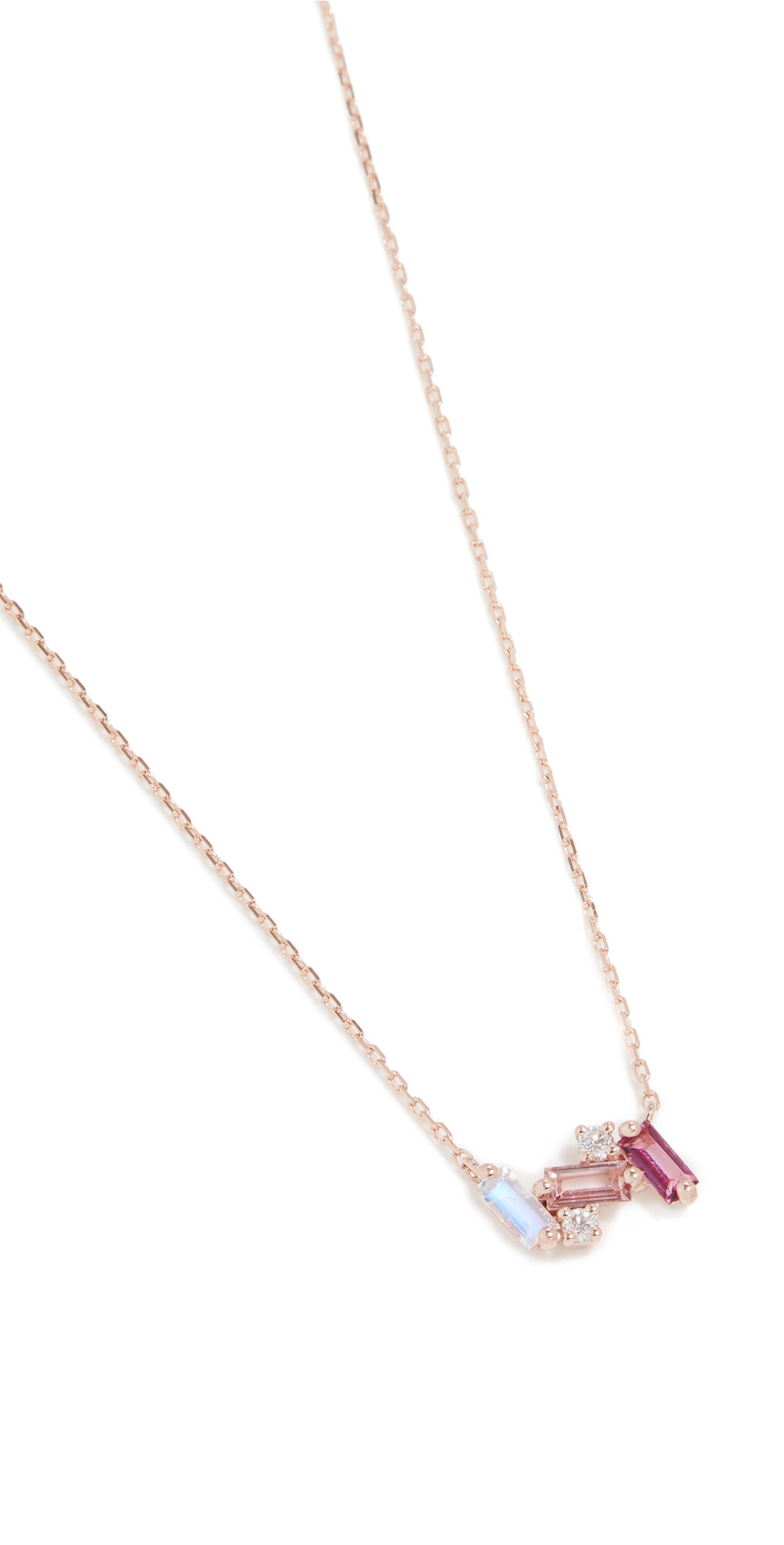 Kalan by Suzanne Kalan Baguette Necklace Rose Gold/Pink Topaz One Size  Rose Gold/Pink Topaz  size:One Size