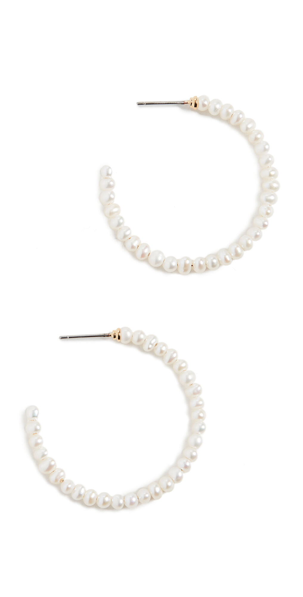 Lele Sadoughi Imitation Pearl Medium Hoops Pearl One Size  Pearl  size:One Size