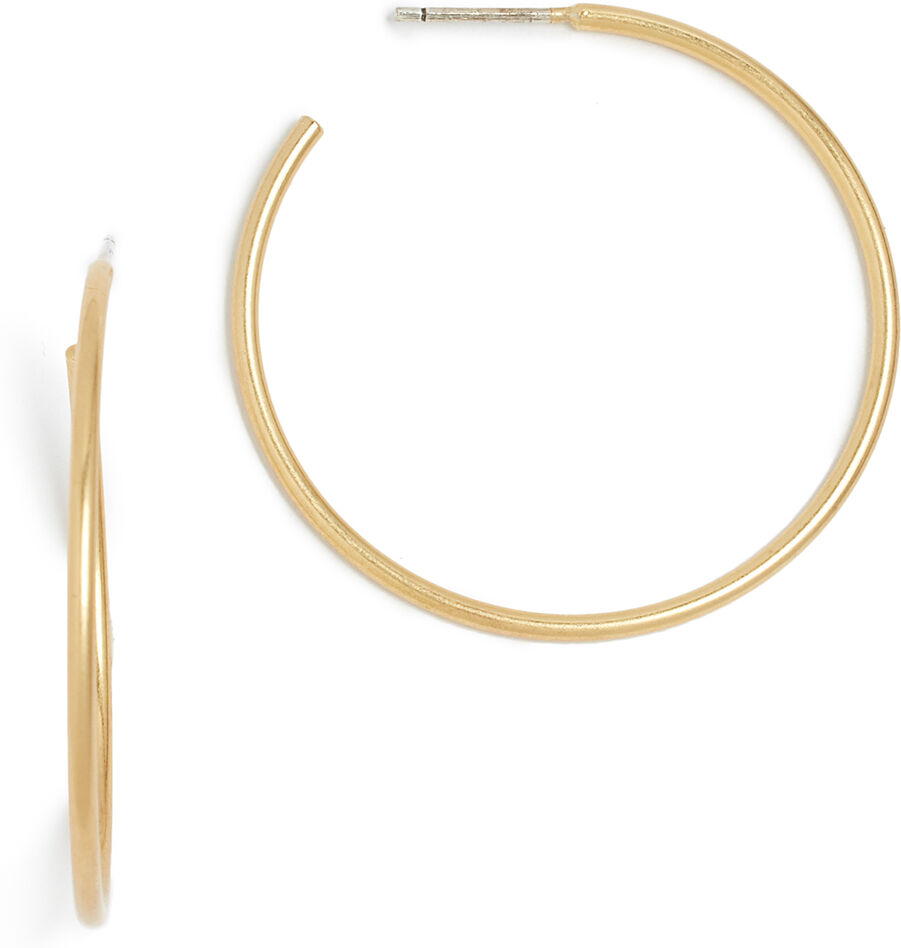 Madewell Medium Hoop Earrings Vintage Gold One Size  Vintage Gold  size:One Size