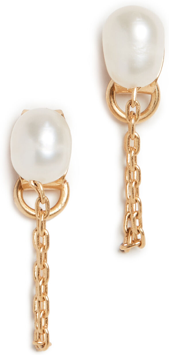 Madewell Freshwater Pearl Chain Stud Earrings Classic Pearl One Size  Classic Pearl  size:One Size