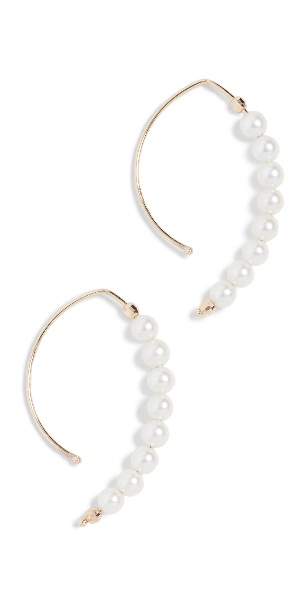 Mizuki 14k Eight Pearl Marquis Hoops Pearl One Size  Pearl  size:One Size