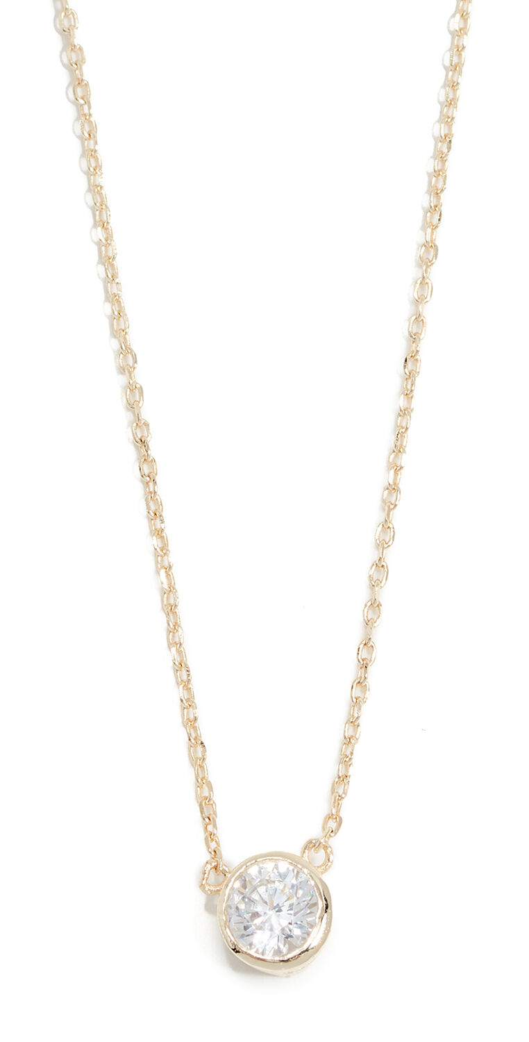 SHASHI Solitaire Necklace Gold/Clear One Size  Gold/Clear  size:One Size