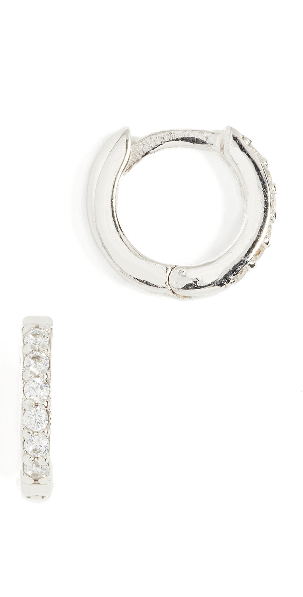 SHASHI Katerina Pave Hoop Earrings White Gold One Size  White Gold  size:One Size