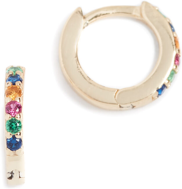 SHASHI Rainbow Katerina Pave Huggie Earrings Rainbow One Size  Rainbow  size:One Size