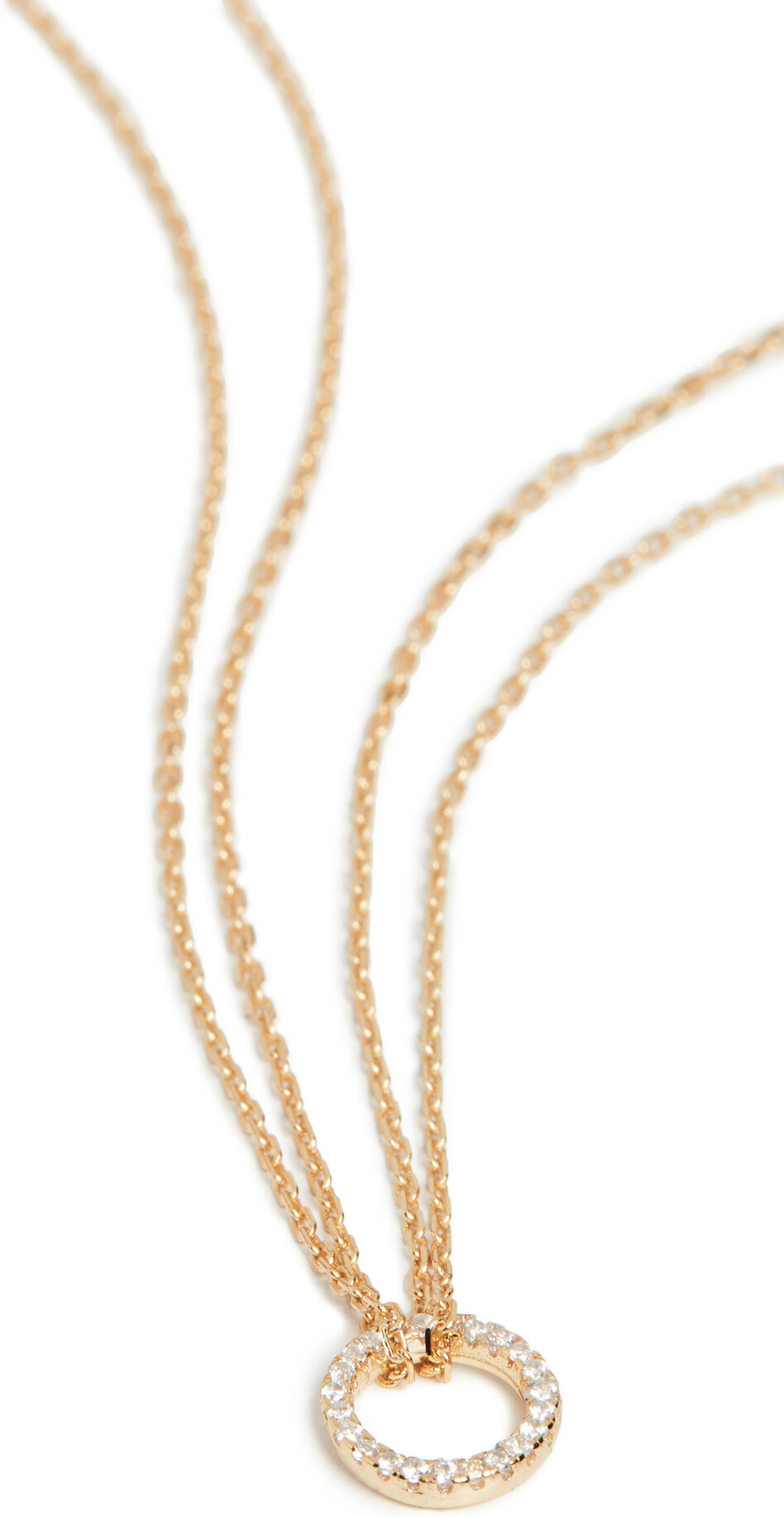 SHASHI Circle Pave Necklace Gold One Size  Gold  size:One Size